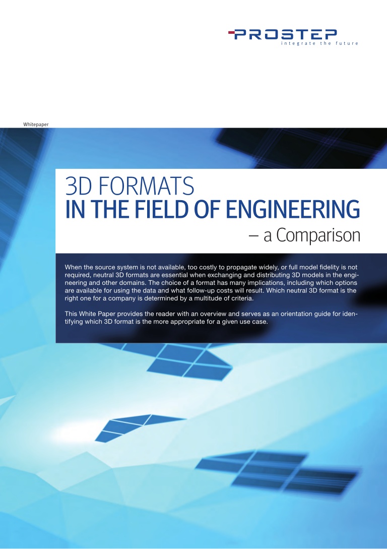 3D Formats in the Field of Engineering