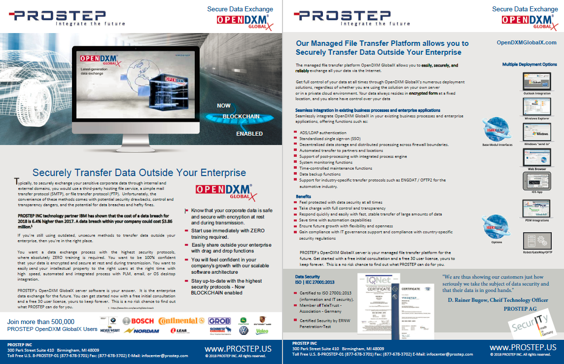 OpenDXM GlobalX - Secure Data Exchange - Data Sheet