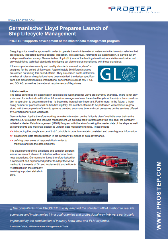 Germanischer Lloyd Prepares Launch of Ship Lifecycle Management